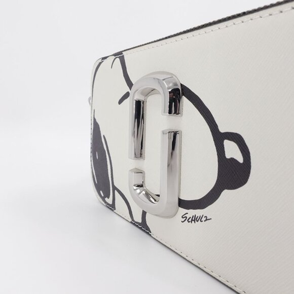 Marc Jacobs x Peanuts Snoopy The Snapshot Logo Plaque Crossbody Bag White OS - Picture 5 of 14